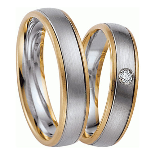 [Цена за 2 кольца]Золотые обручальные кольца с бриллиантами ArtNeva, арт. 5329