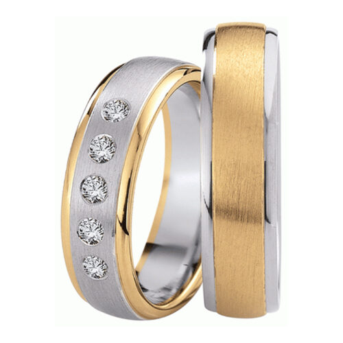 Золотые свадебные кольца с бриллиантами ArtNeva, арт. 5353